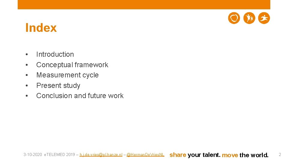 Index • • • Introduction Conceptual framework Measurement cycle Present study Conclusion and future