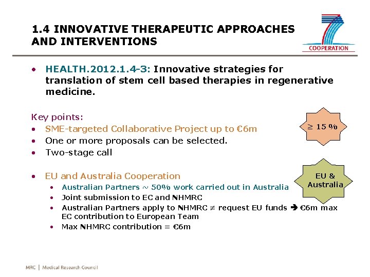 1. 4 INNOVATIVE THERAPEUTIC APPROACHES AND INTERVENTIONS • HEALTH. 2012. 1. 4 -3: Innovative