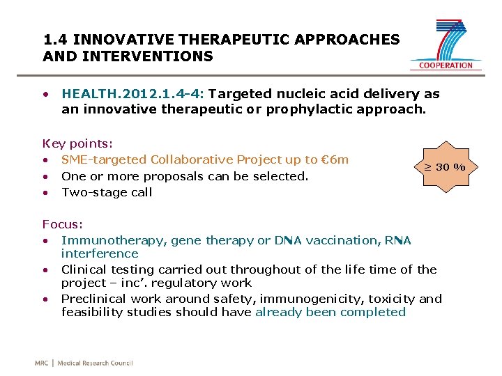 1. 4 INNOVATIVE THERAPEUTIC APPROACHES AND INTERVENTIONS • HEALTH. 2012. 1. 4 -4: Targeted