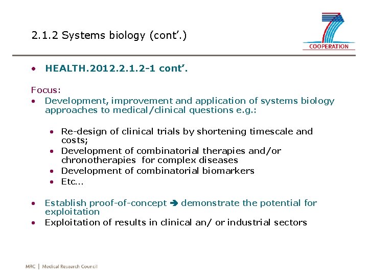 2. 1. 2 Systems biology (cont’. ) • HEALTH. 2012. 2. 1. 2 -1