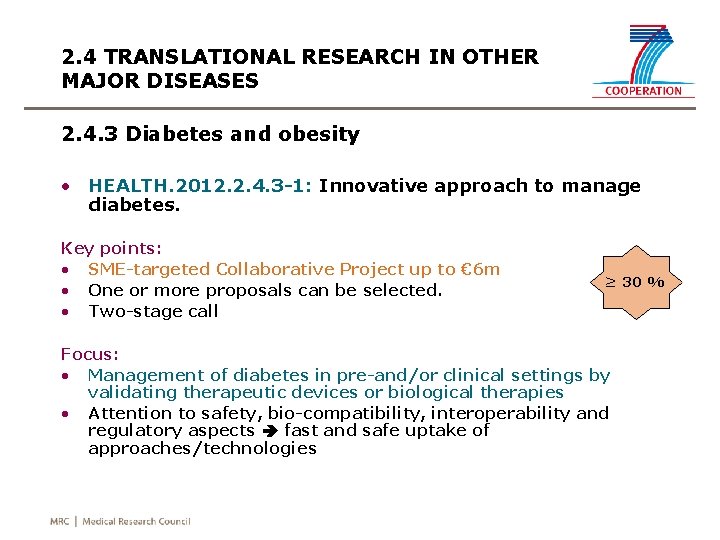 2. 4 TRANSLATIONAL RESEARCH IN OTHER MAJOR DISEASES 2. 4. 3 Diabetes and obesity