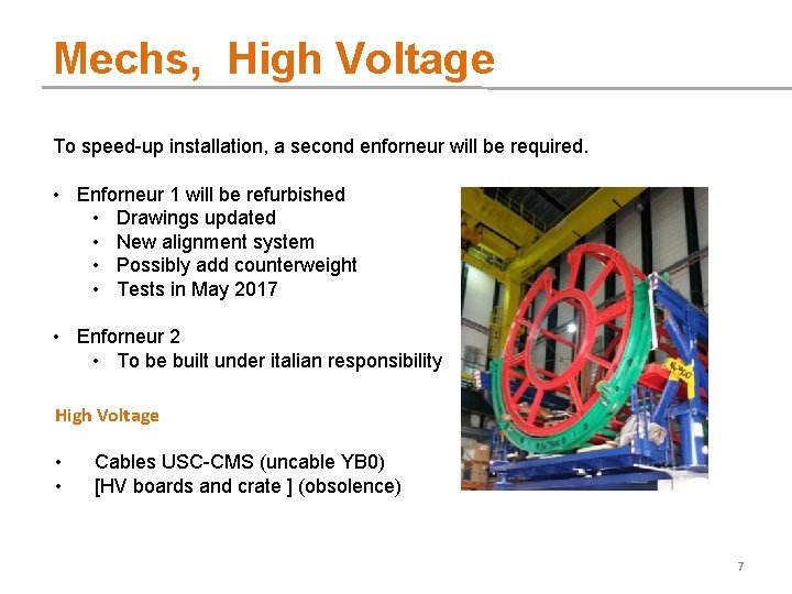 Mechs, High Voltage To speed-up installation, a second enforneur will be required. • Enforneur