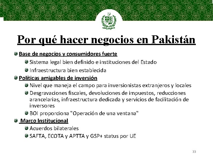 Por qué hacer negocios en Pakistán Base de negocios y consumidores fuerte Sistema legal