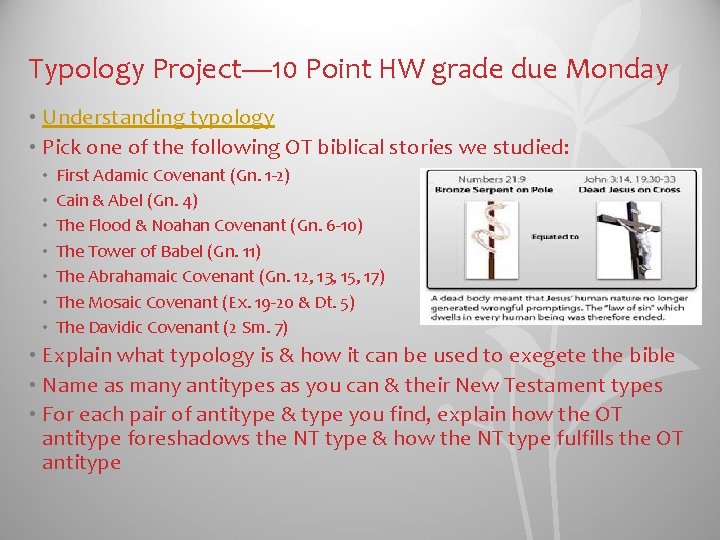 Typology Project— 10 Point HW grade due Monday • Understanding typology • Pick one