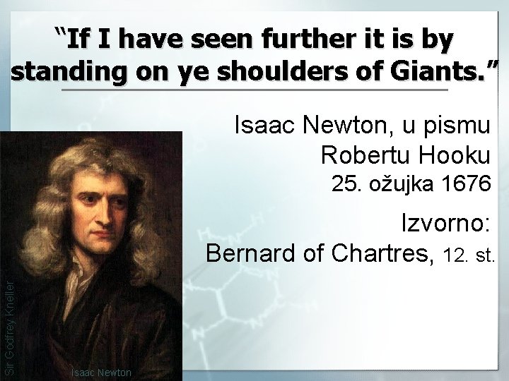 “If I have seen further it is by standing on ye shoulders of Giants.