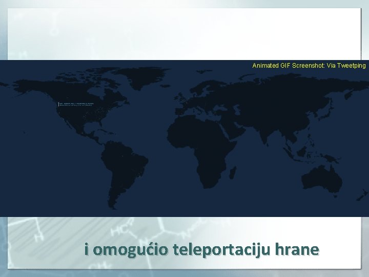 Animated GIF Screenshot: Via Tweetping i omogućio teleportaciju hrane 