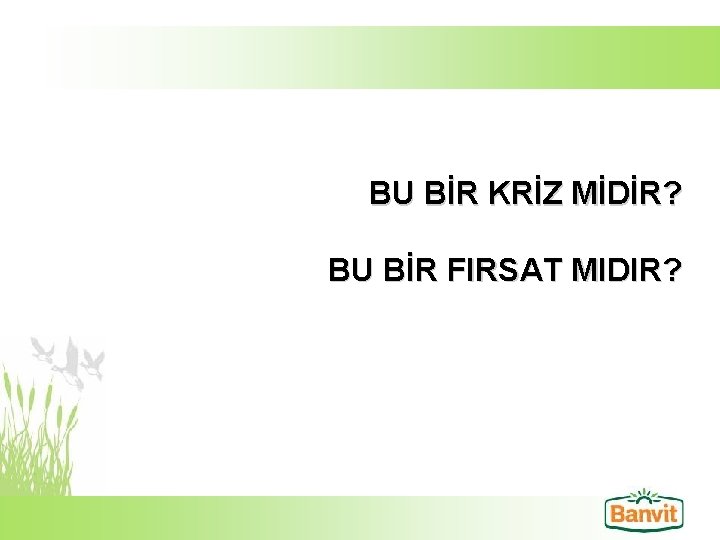 BU BİR KRİZ MİDİR? BU BİR FIRSAT MIDIR? 