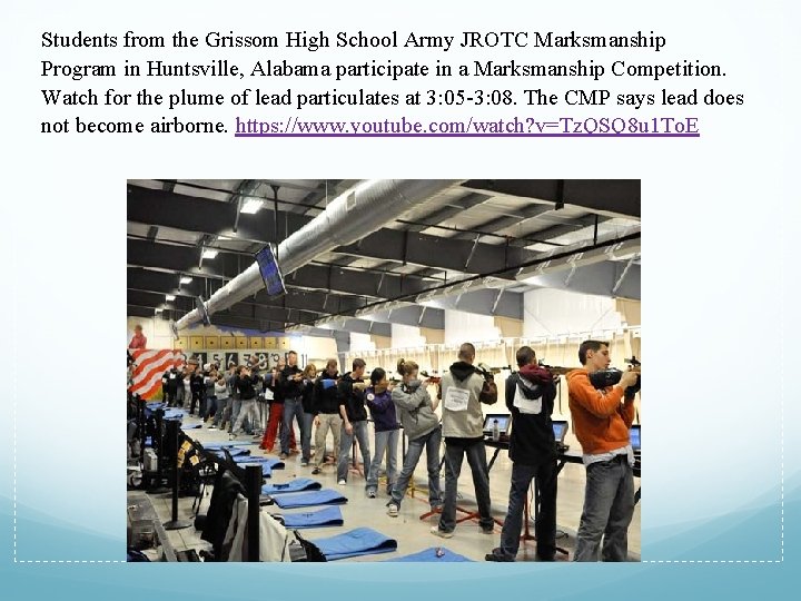 Students from the Grissom High School Army JROTC Marksmanship Program in Huntsville, Alabama participate