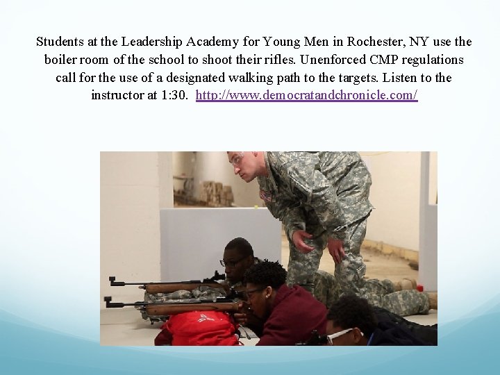 Students at the Leadership Academy for Young Men in Rochester, NY use the boiler