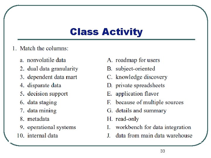 Class Activity 33 