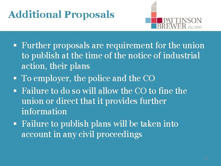 Additional Proposals § Further proposals are requirement for the union to publish at the