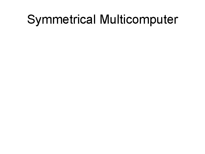 Symmetrical Multicomputer 