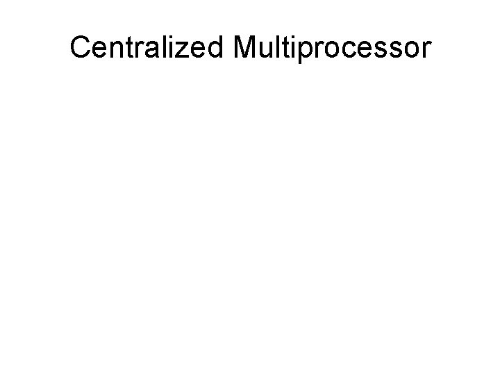 Centralized Multiprocessor 