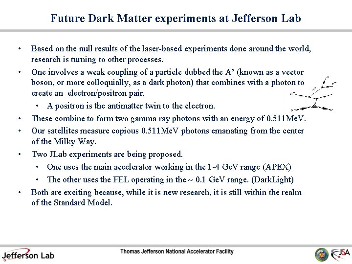Future Dark Matter experiments at Jefferson Lab • • • Based on the null