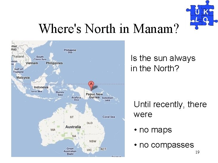 Where's North in Manam? Is the sun always in the North? Until recently, there