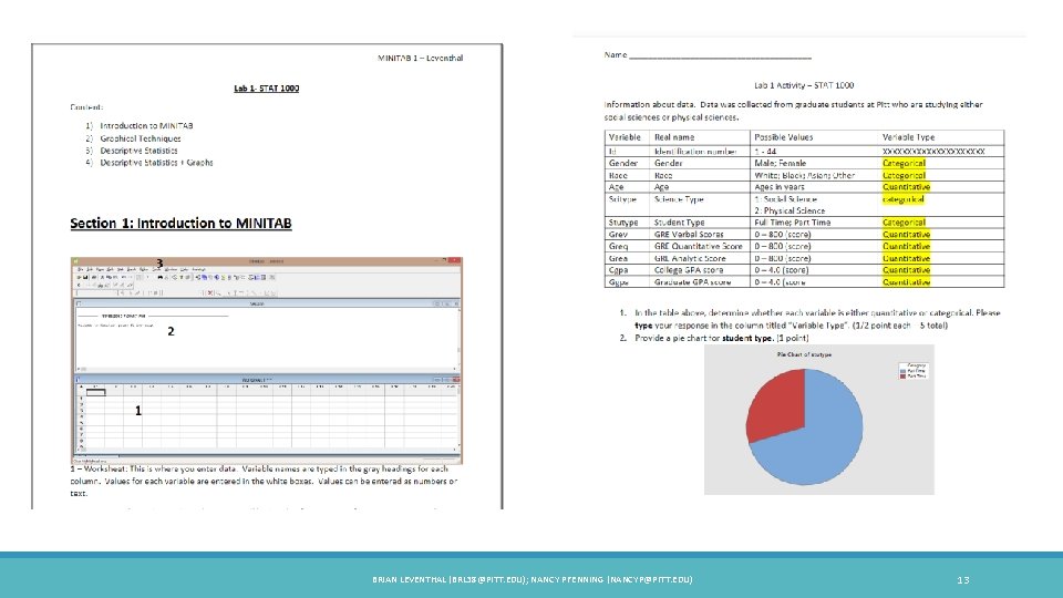 BRIAN LEVENTHAL (BRL 38@PITT. EDU); NANCY PFENNING (NANCYP@PITT. EDU) 13 