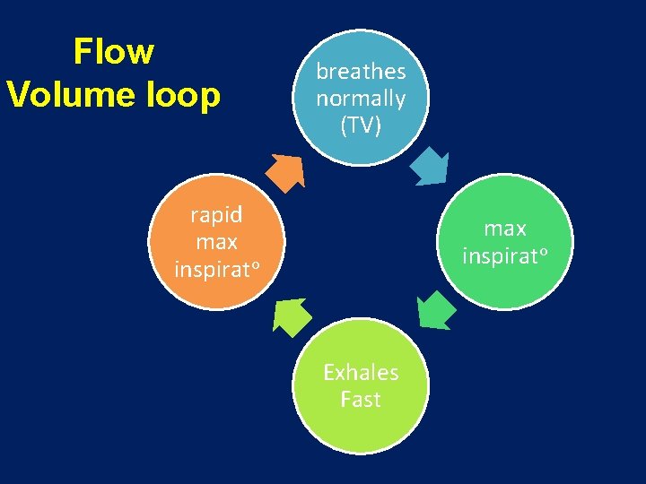 Flow Volume loop breathes normally (TV) rapid max inspirato Exhales Fast 