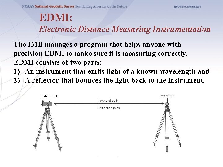 EDMI: Electronic Distance Measuring Instrumentation The IMB manages a program that helps anyone with