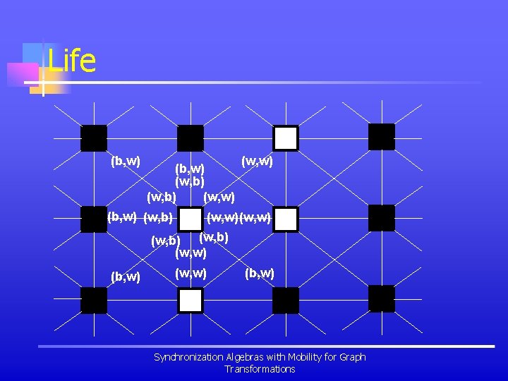 Life (b, w) (w, b) (w, w)(w, w) (w, b) (w, w) (b, w)