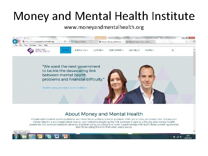 Money and Mental Health Institute www. moneyandmentalhealth. org 