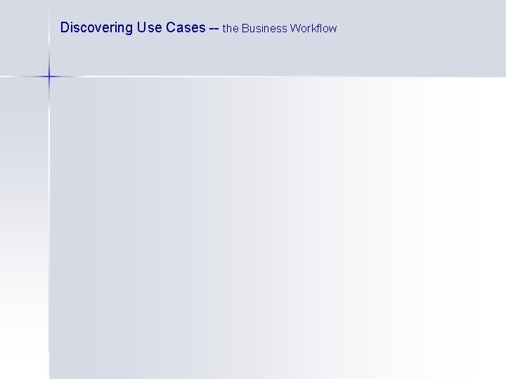 Discovering Use Cases -- the Business Workflow 