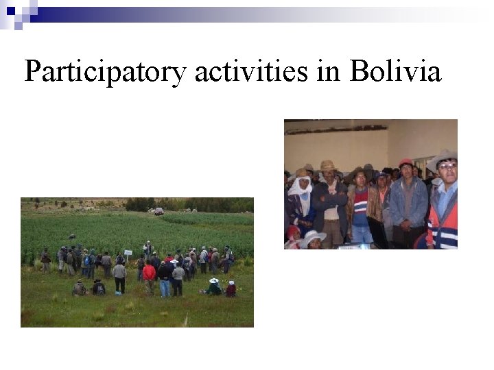 Participatory activities in Bolivia 