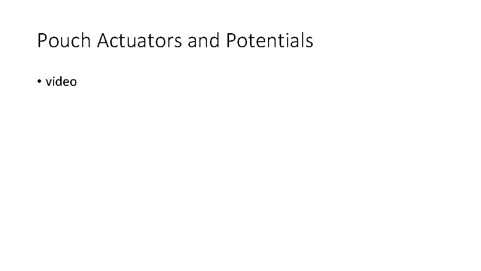 Pouch Actuators and Potentials • video 