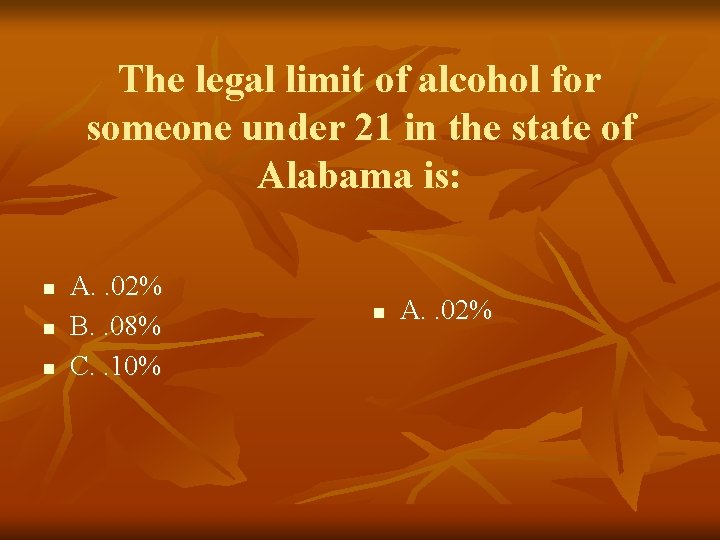 The legal limit of alcohol for someone under 21 in the state of Alabama