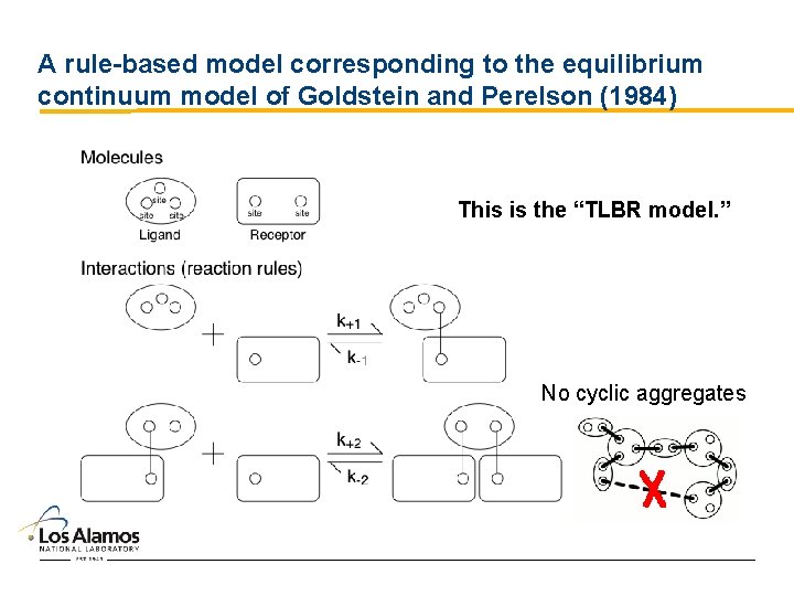 A rule-based model corresponding to the equilibrium continuum model of Goldstein and Perelson (1984)