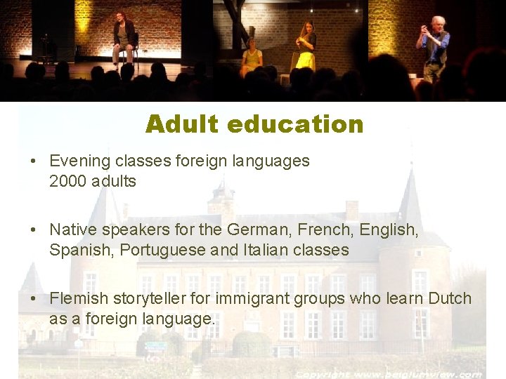 Adult education • Evening classes foreign languages 2000 adults • Native speakers for the