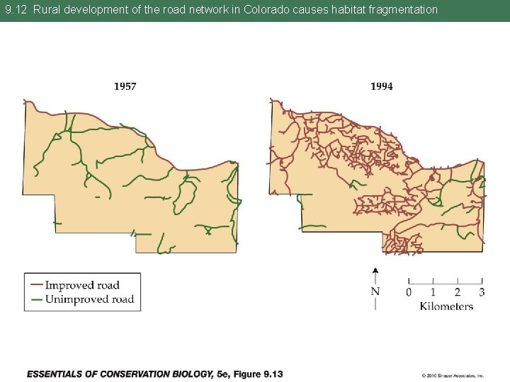 9. 12 Rural development of the road network in Colorado causes habitat fragmentation 