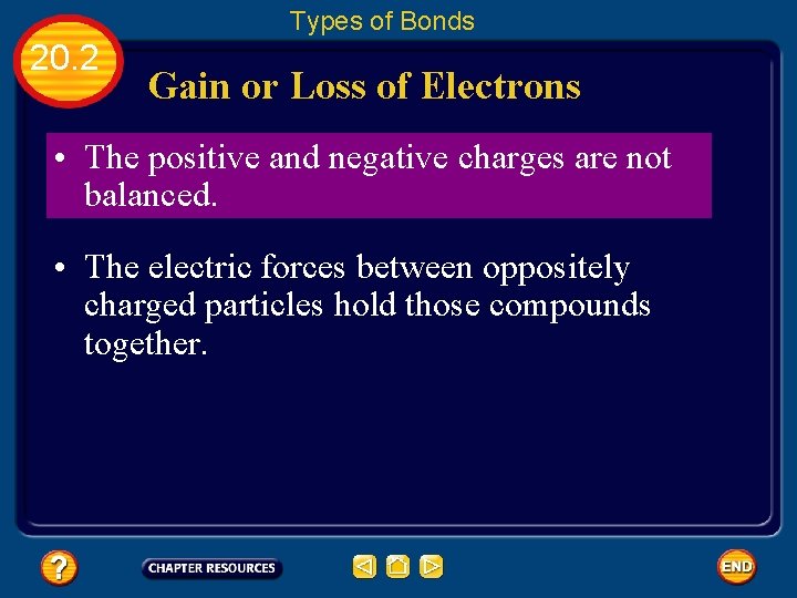 Types of Bonds 20. 2 Gain or Loss of Electrons • The positive and