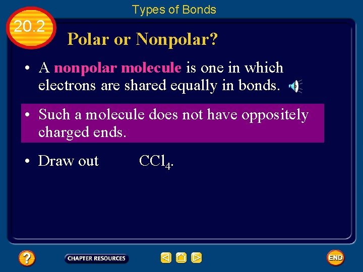 Types of Bonds 20. 2 Polar or Nonpolar? • A nonpolar molecule is one