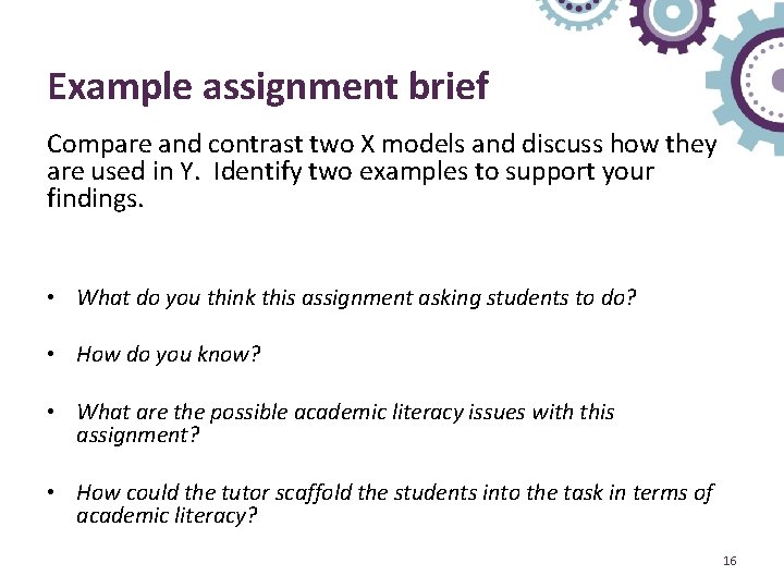 Example assignment brief Compare and contrast two X models and discuss how they are