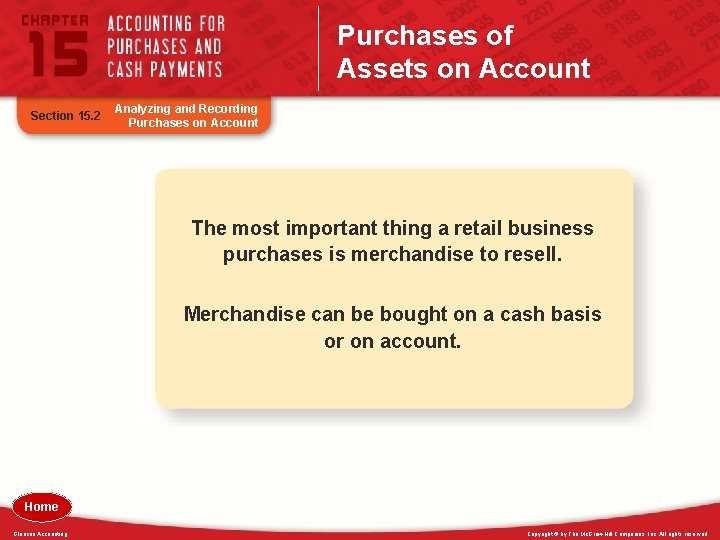 Purchases of Assets on Account Section 15. 2 Analyzing and Recording Purchases on Account