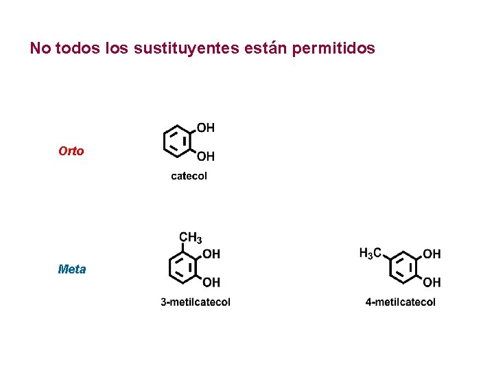 No todos los sustituyentes están permitidos Orto Meta 