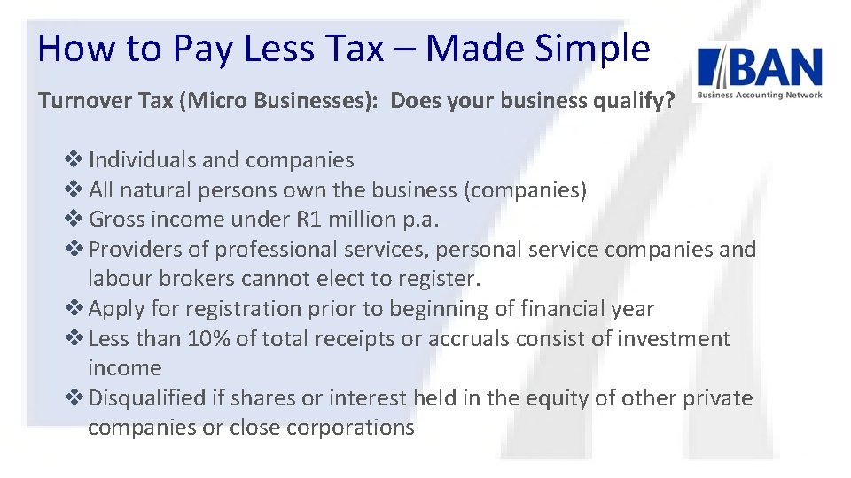 How to Pay Less Tax – Made Simple Turnover Tax (Micro Businesses): Does your