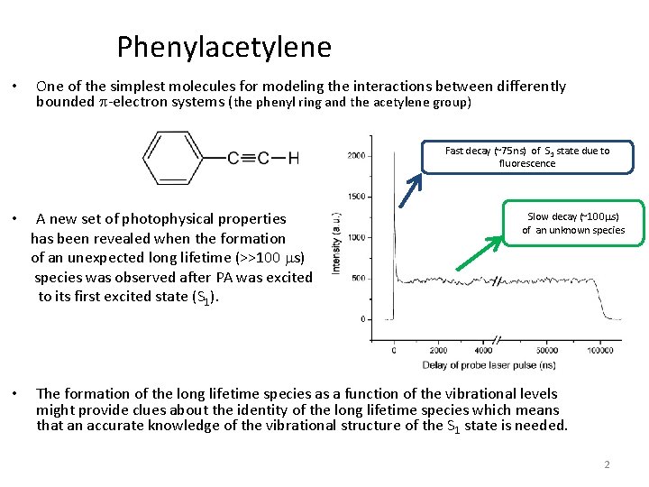 Phenylacetylene • One of the simplest molecules for modeling the interactions between differently bounded