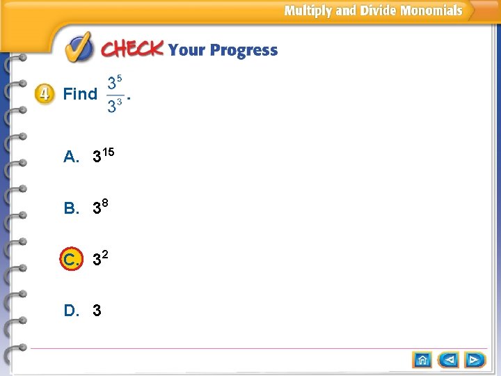 Find A. 315 B. 38 C. 32 D. 3 