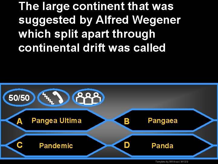 The large continent that was suggested by Alfred Wegener which split apart through continental