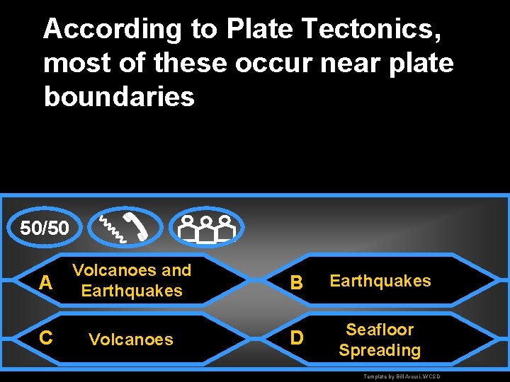 According to Plate Tectonics, most of these occur near plate boundaries 50/50 A C