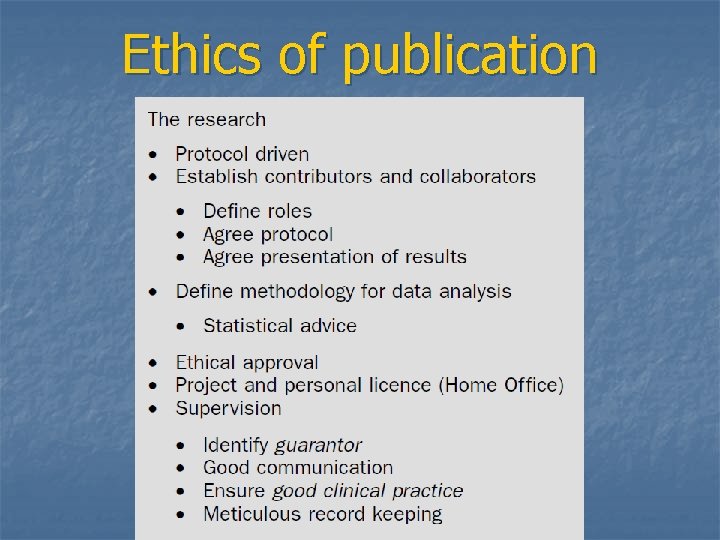 Ethics of publication 