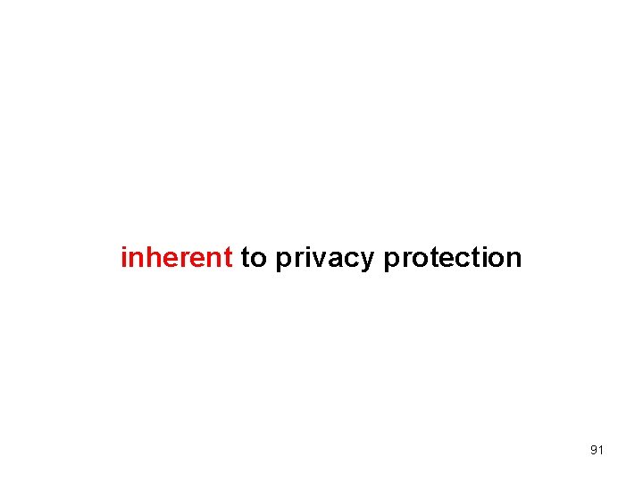 inherent to privacy protection 91 