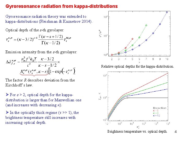 Gyroresonance radiation from kappa-distributions Gyroresonance radiation theory was extended to kappa-distributions (Fleishman & Kuznetsov