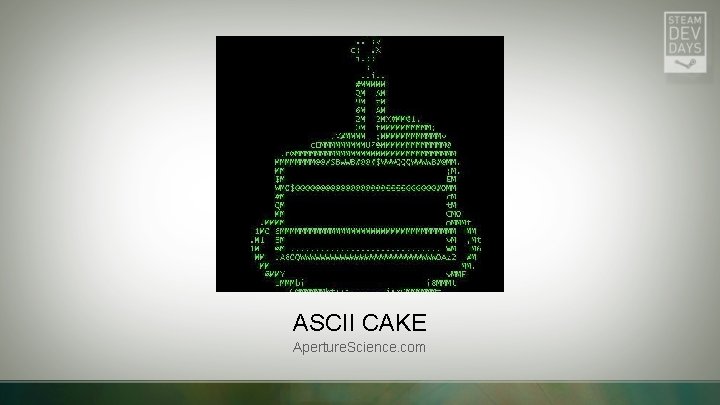 ASCII CAKE Aperture. Science. com 