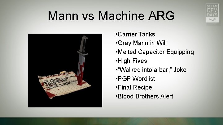 Mann vs Machine ARG • Carrier Tanks • Gray Mann in Will • Melted