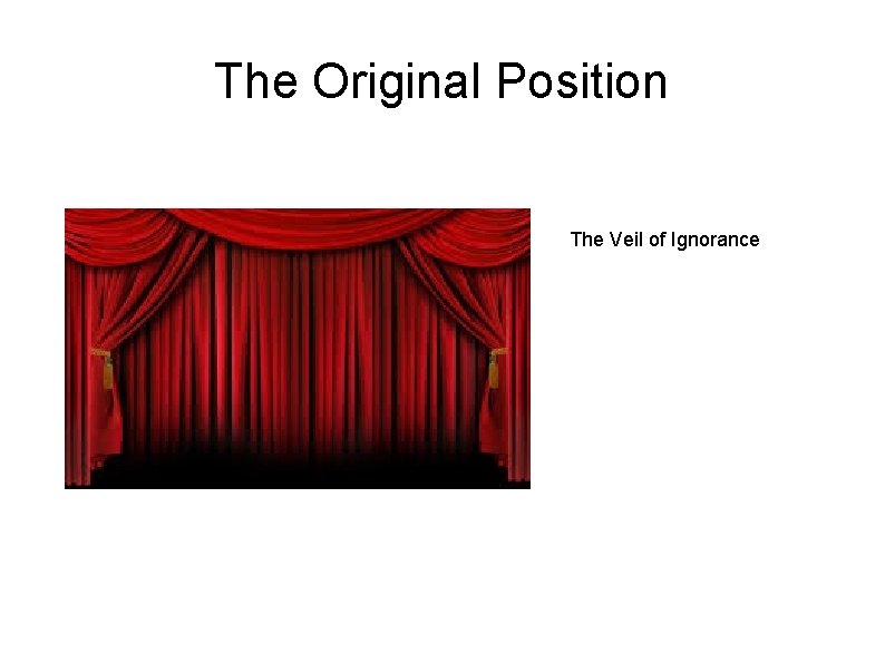 The Original Position The Veil of Ignorance 