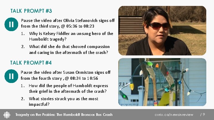 TALK PROMPT #3 Pause the video after Olivia Stefanovich signs off from the third