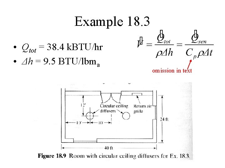 Example 18. 3 • Qtot = 38. 4 k. BTU/hr • Δh = 9.