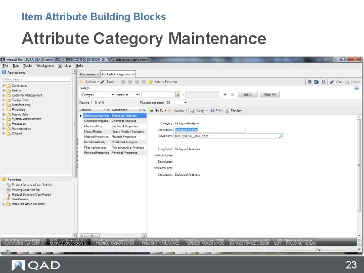 Item Attribute Building Blocks Attribute Category Maintenance 23 